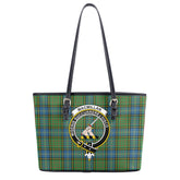 MacMillan Hunting Ancient Tartan Crest Leather Tote Bag